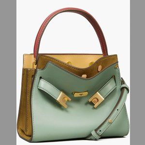 AUTHENTIC Tory Burch Lee Radziwill Petite Double Bag - Rivulet